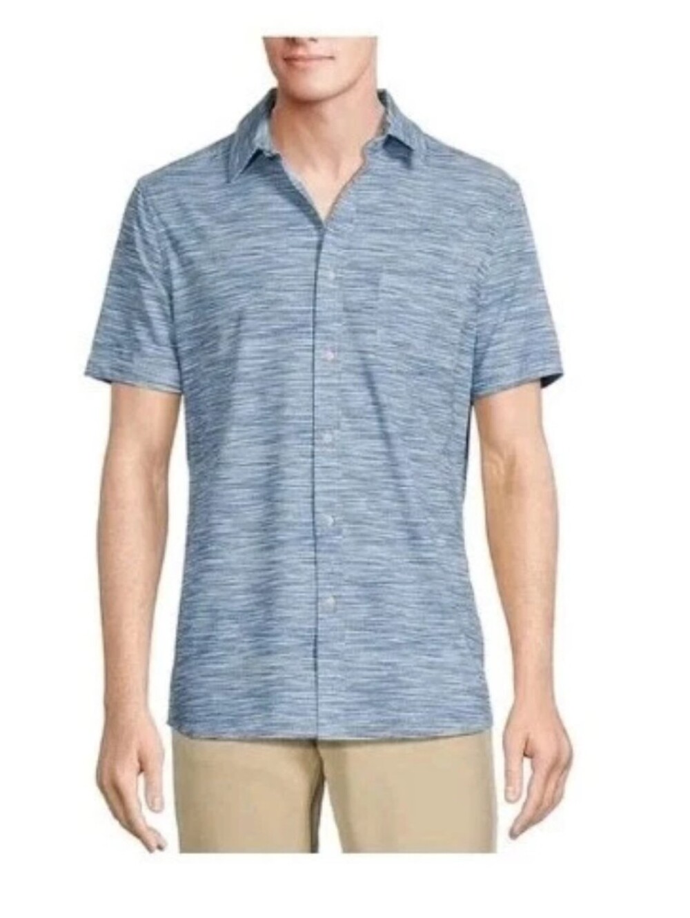 ROWM Men's Short Sleeve Shirt Cotton Blend Multicolor Size Large Nwt